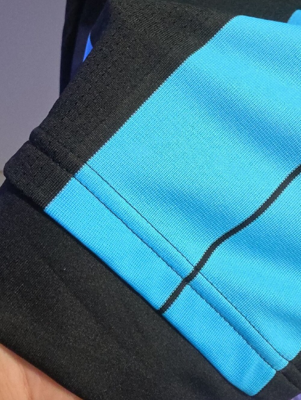 adidas Men's OM Black and Blue Football Jersey - Picture 11 of 12